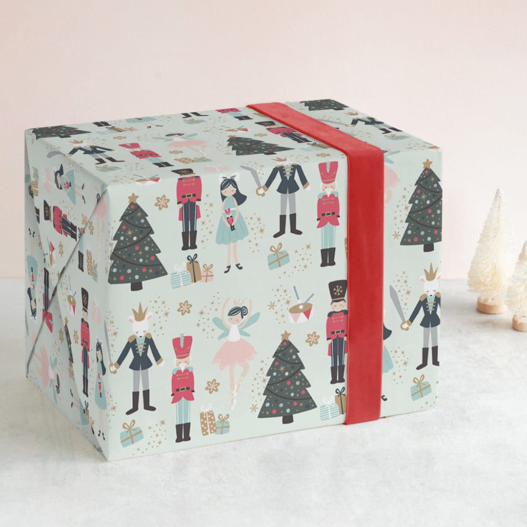 "nutcracker suite" - Wrapping Paper in Mint by peetie design - Front