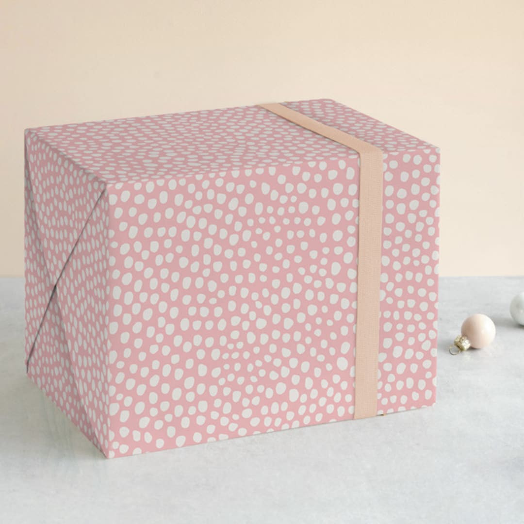 "Swan Pond B" - Wrapping Paper in Blush by Stacey Day - Front