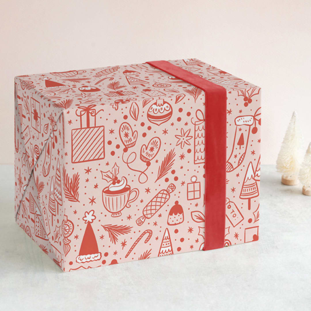 "My Favorite Things" - Wrapping Paper in White by Paper Raven Co. - Front
