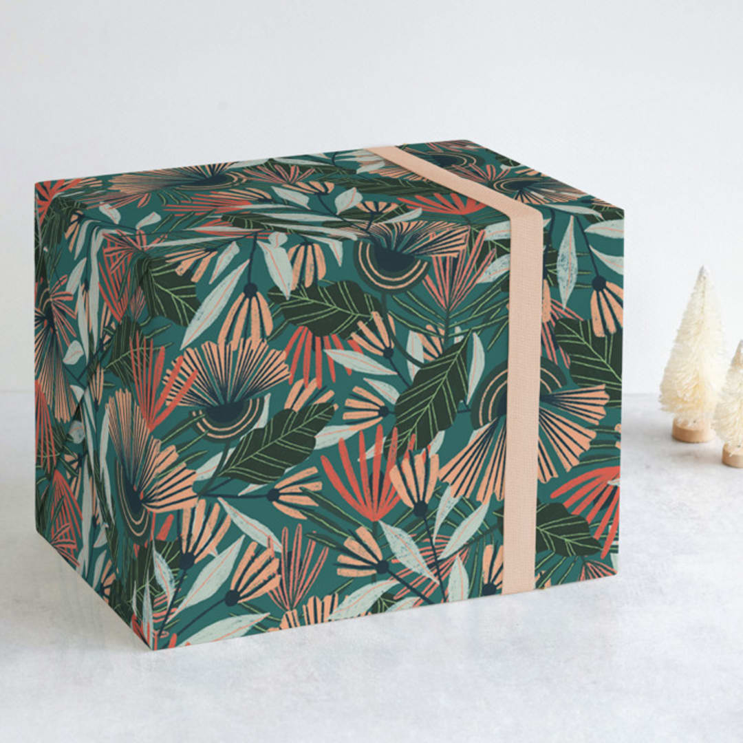 "Terrace Notes" - Wrapping Paper in Earthy by Jenna Freimuth - Front