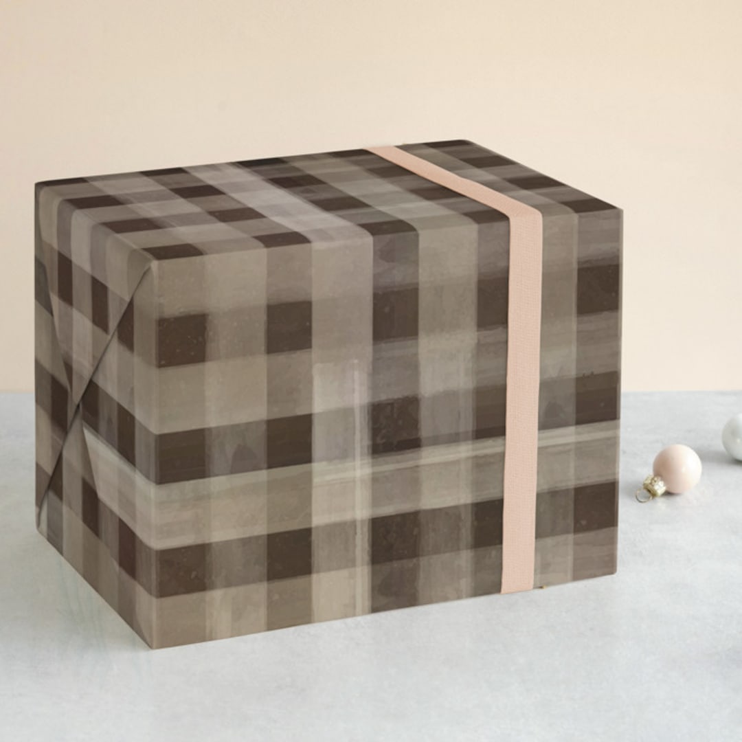 "Bill" - Wrapping Paper in Chestnut by Vera Lim - Front