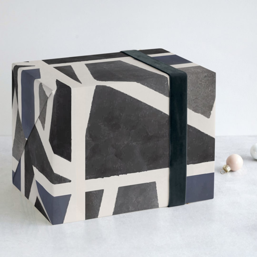 "Rendering" - Wrapping Paper in Onyx by Akweley Creative - Front