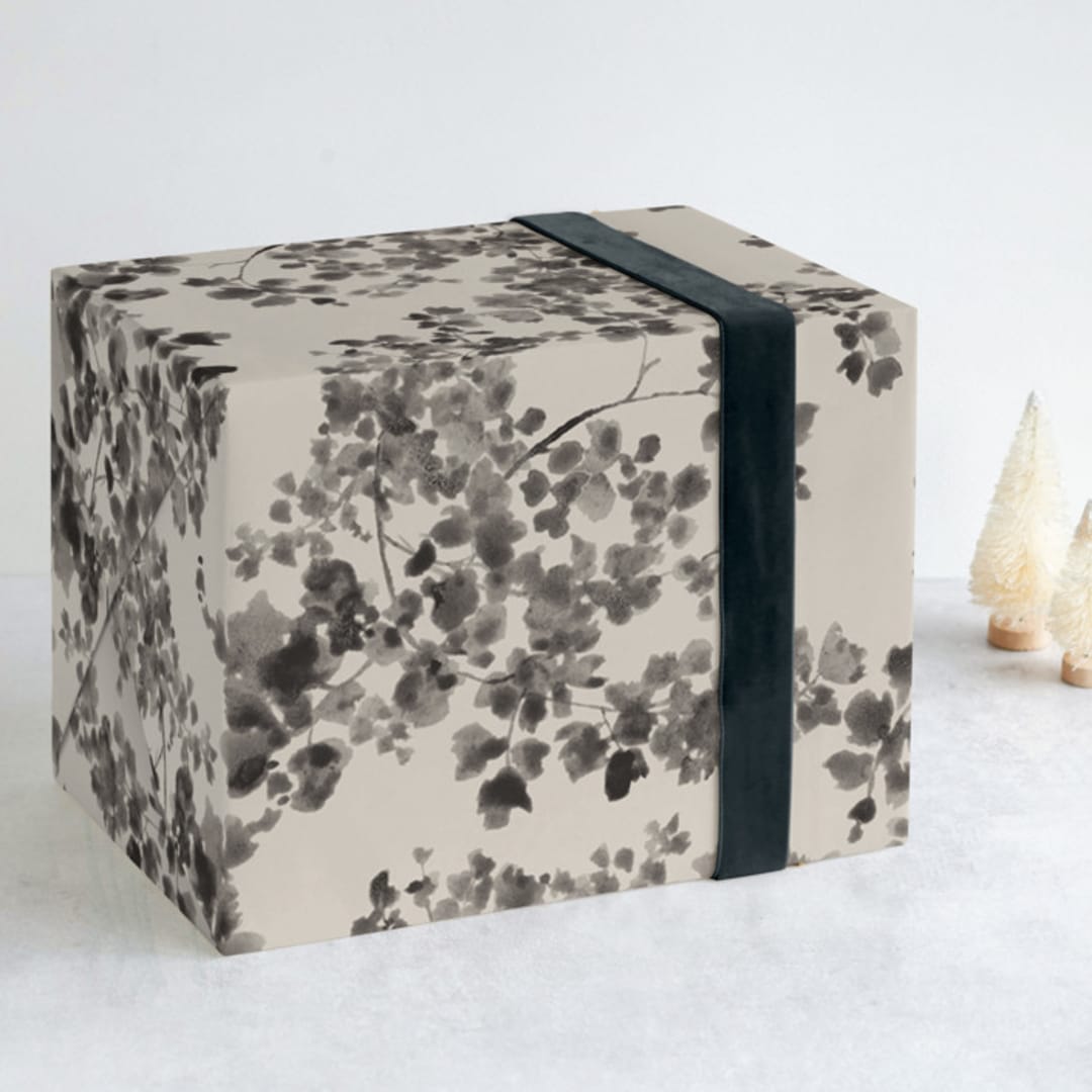 "Wild Fern" - Wrapping Paper in Champagne by Laura Condouris - Front