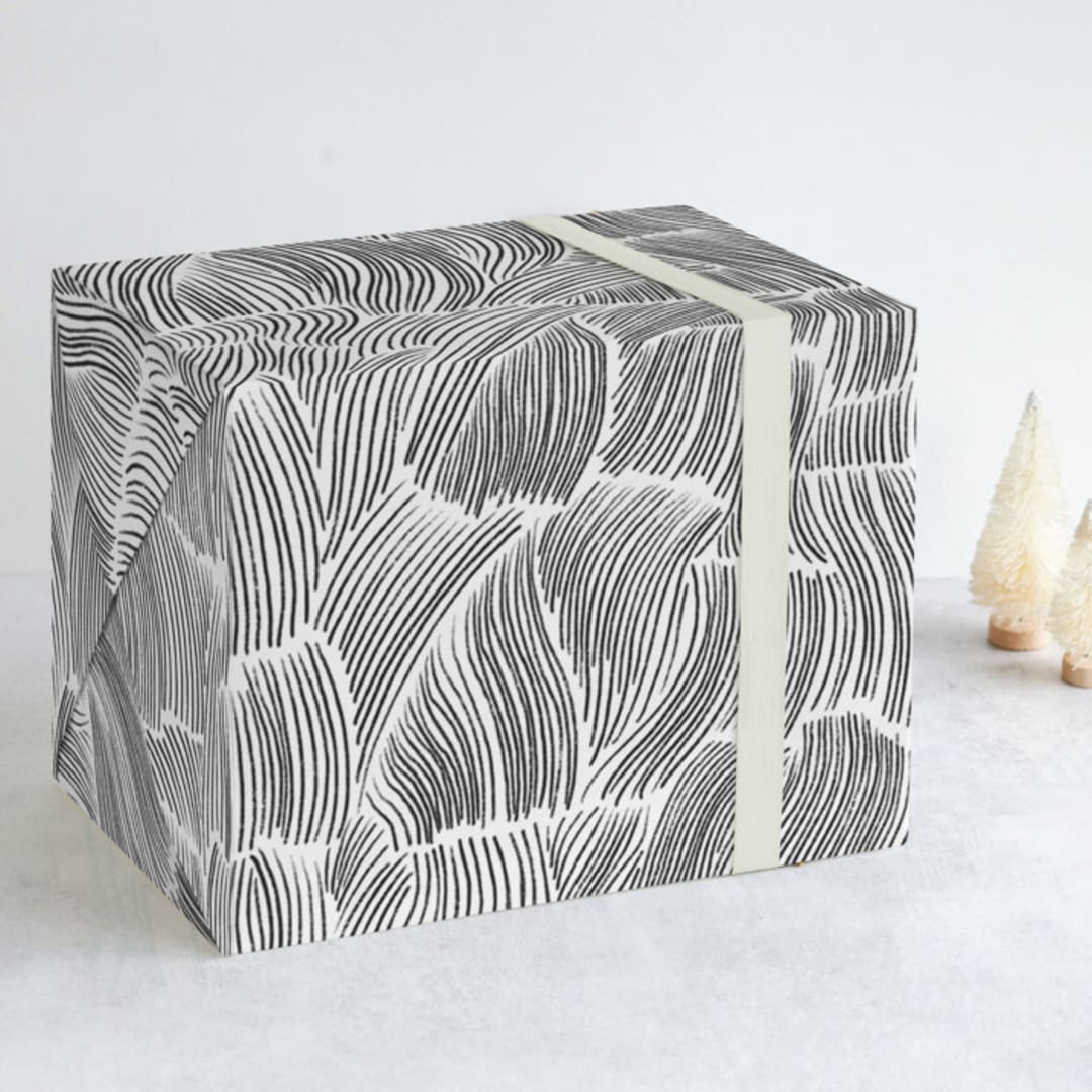"Breeze" - Wrapping Paper in Onyx by Vivian Yiwing - Front