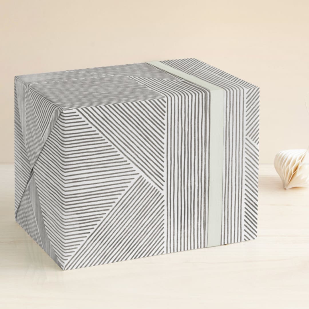 "Line Mix" - Wrapping Paper in Cement by Michelle Taylor - Front
