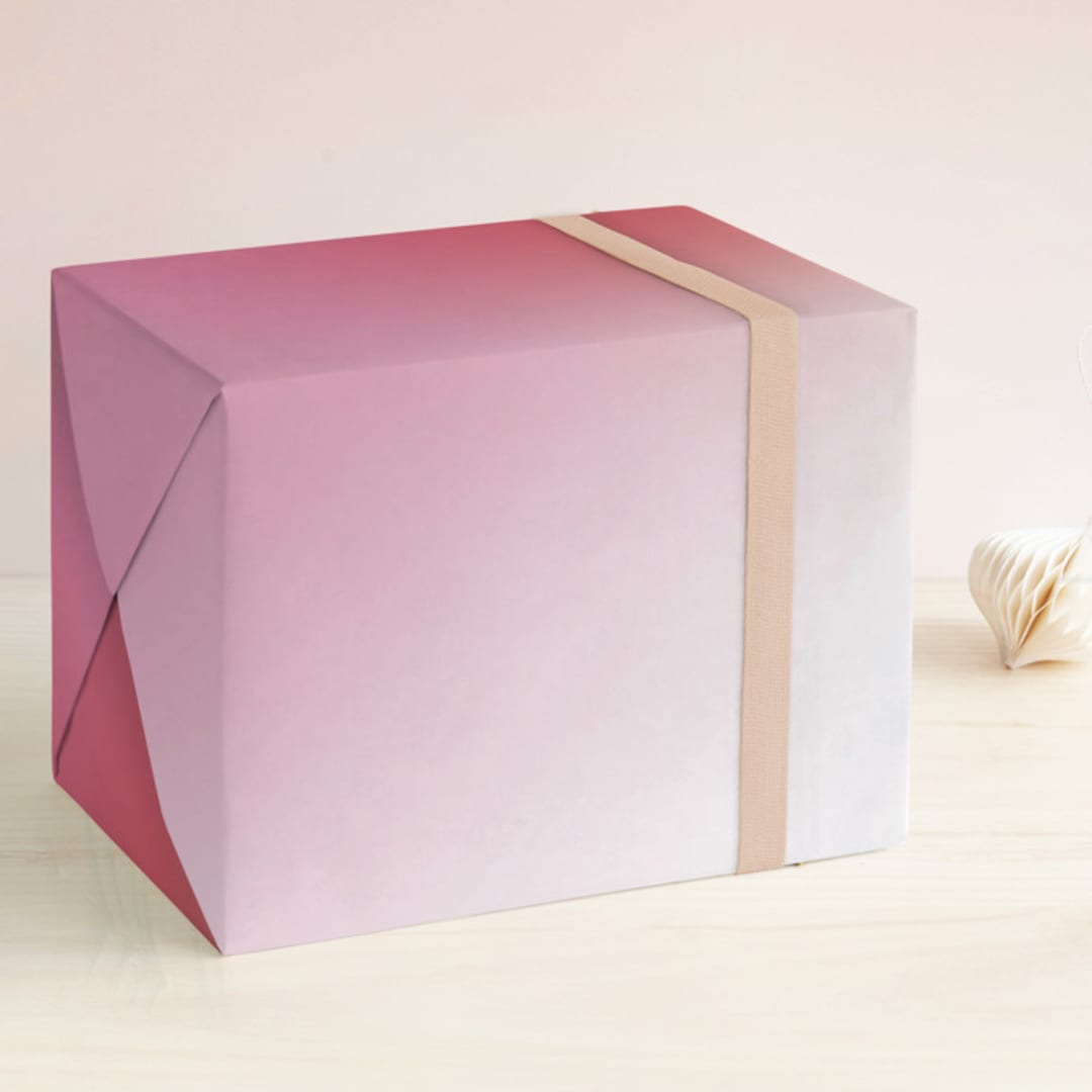 "Blend" - Wrapping Paper in Strawberry by Sarah Lenger - Front