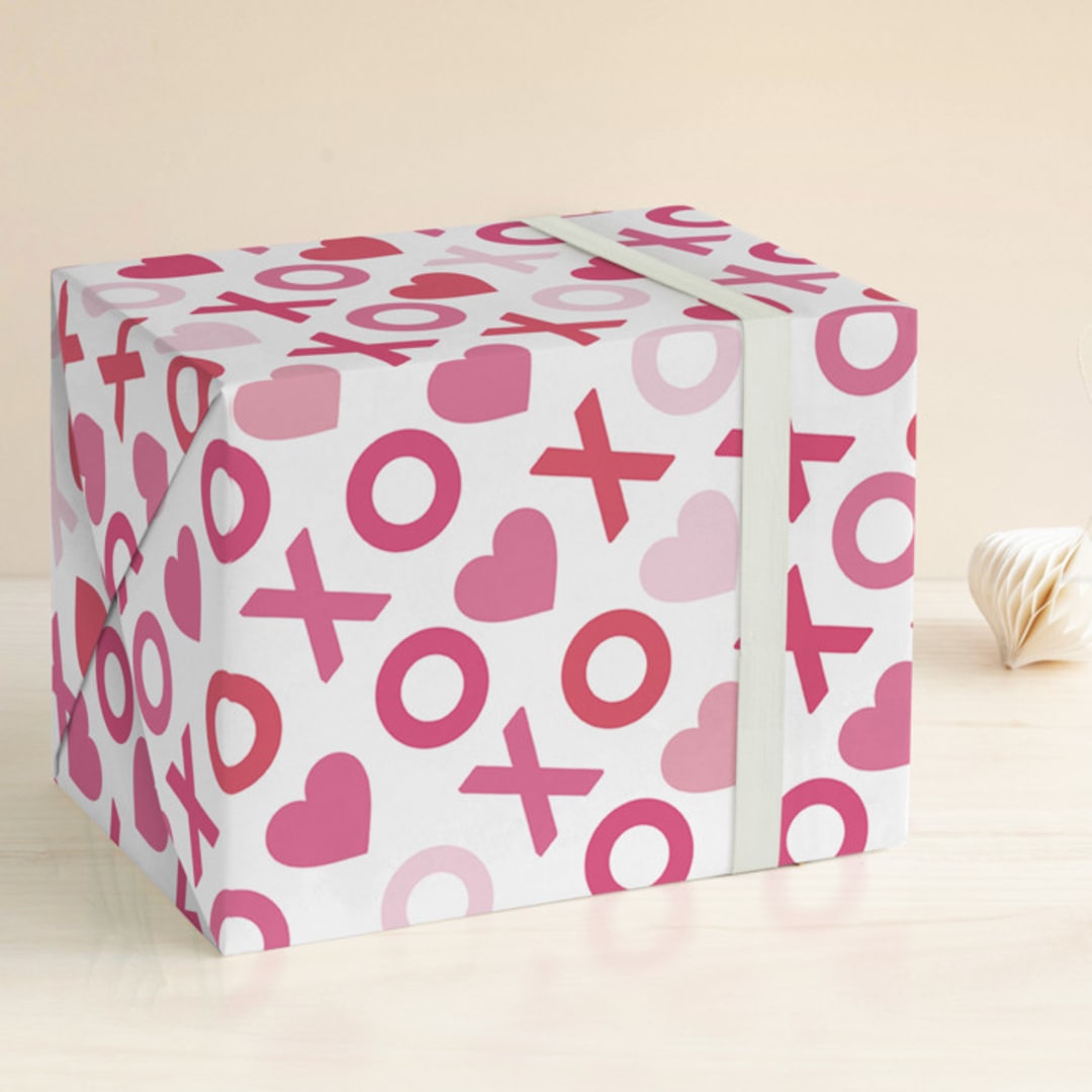 "Hugs & Kisses" - Wrapping Paper in Candy by Maria Alou - Front