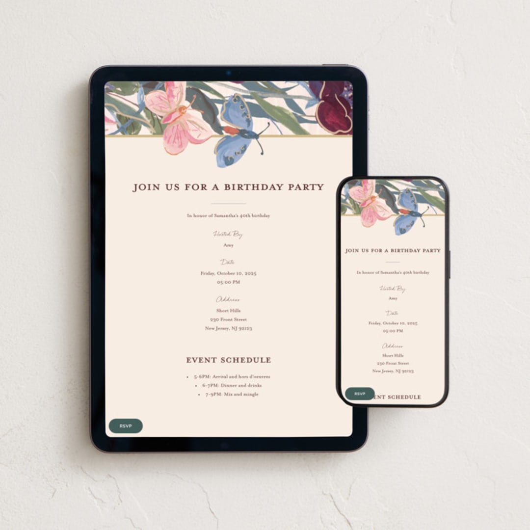 "Magical Garden" - Online Birthday Invitations in Sunshine by Teju Reval - Mobile + desktop layout