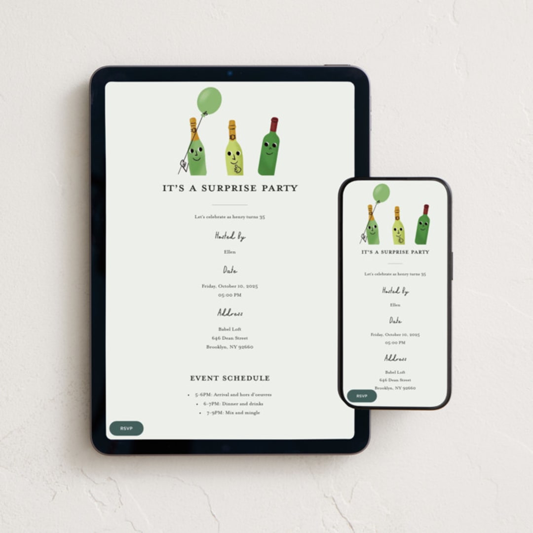 "Shhh" - Online Birthday Invitations in Glass by mo kelley - Mobile + desktop layout