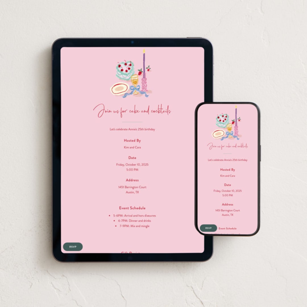 "birthday doodle" - Online Birthday Invitations in Cotton Candy by Cass Loh - Mobile + desktop layout
