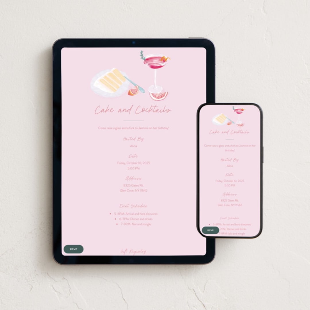 "All the Good Things" - Online Birthday Invitations in Cupcake by Everett Paper Goods - Mobile + desktop layout