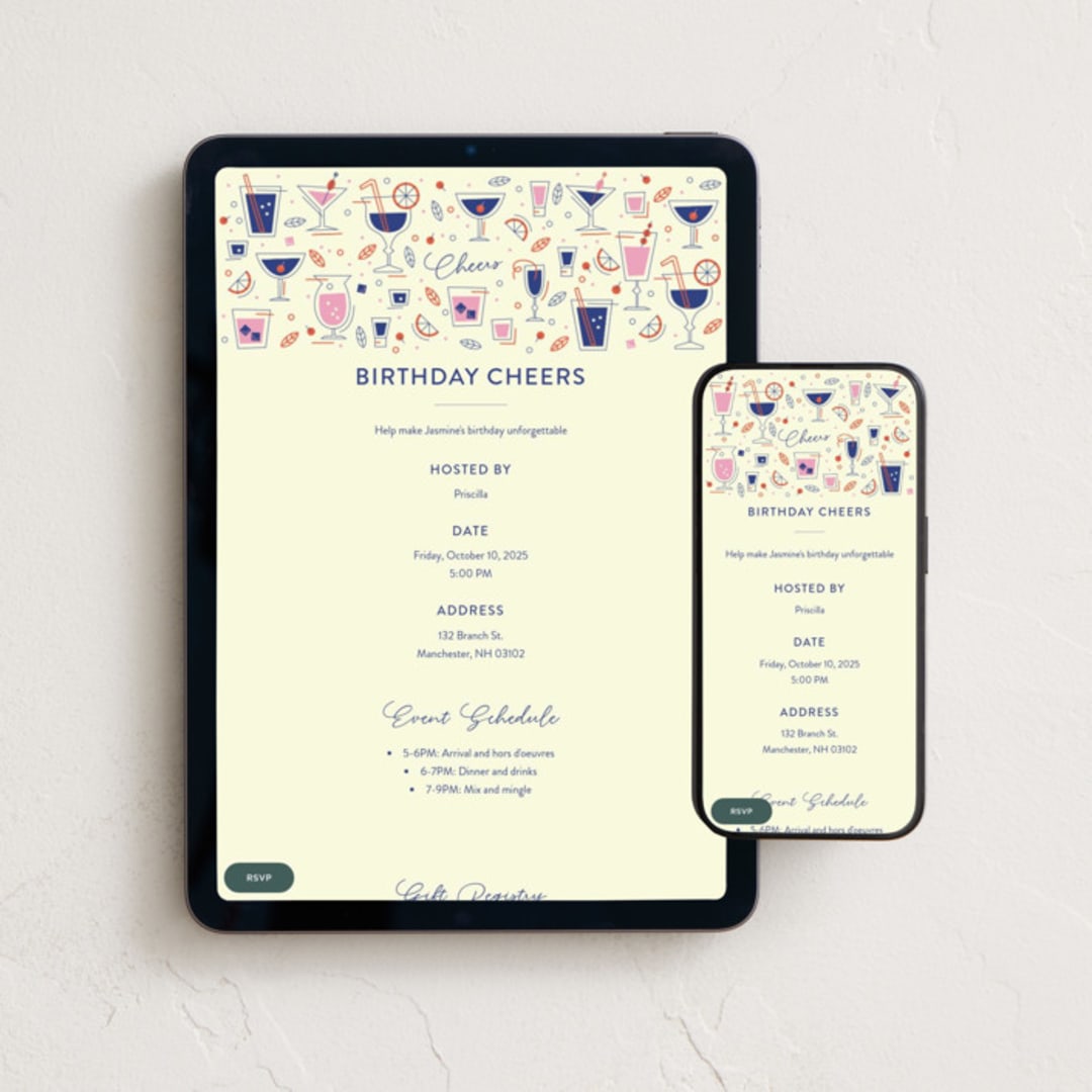 "partner in wine" - Online Birthday Invitations in Beige by Anastasia Makarova - Mobile + desktop layout