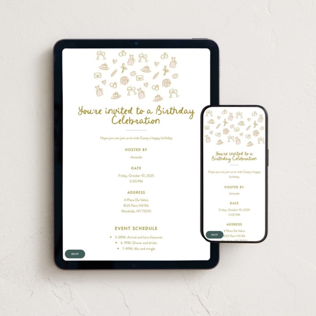 "Paris" - Online Birthday Invitations in Macaron by Pink House Press - Mobile + desktop layout