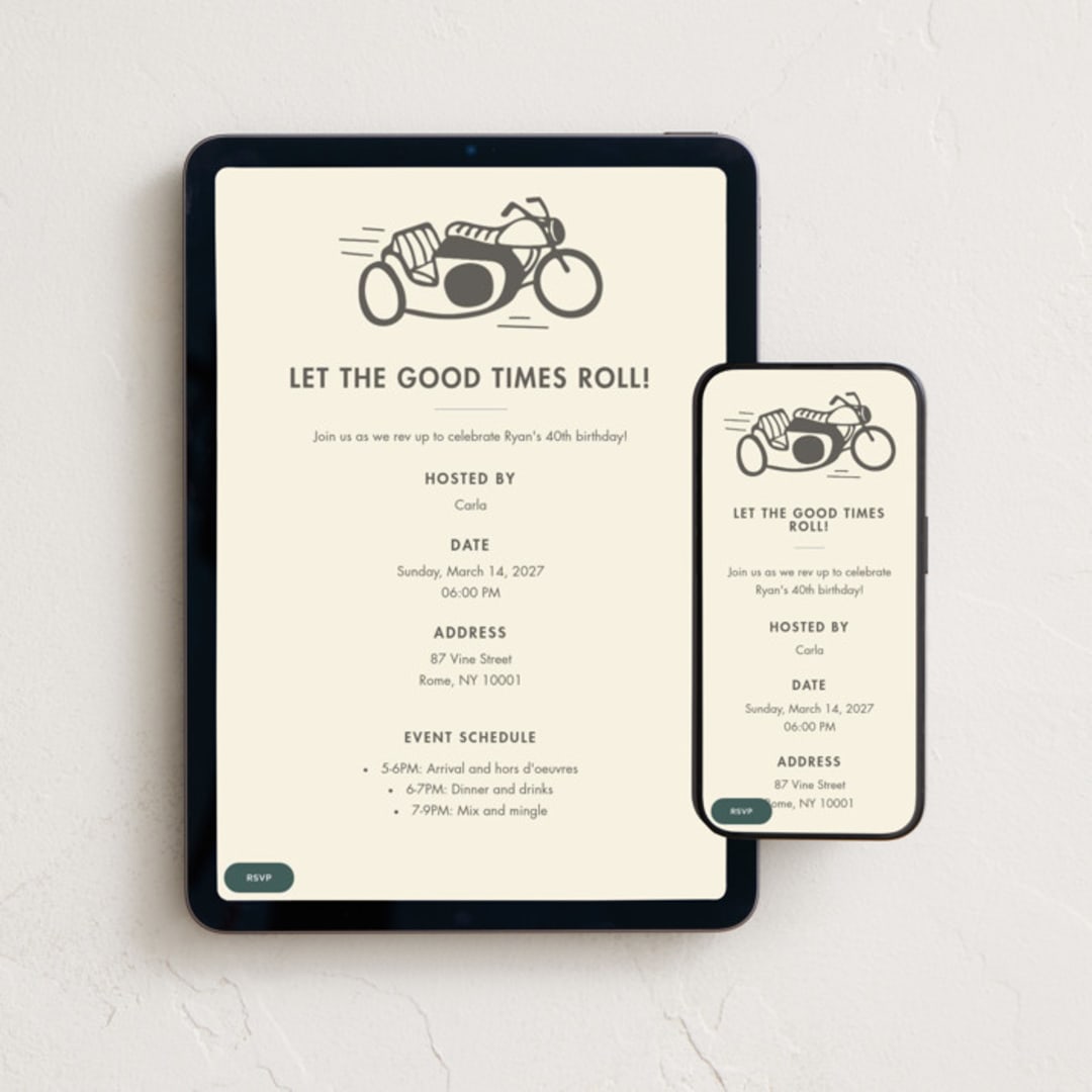"ride" - Online Birthday Invitations in Linen by Tennie and Co. - Mobile + desktop layout