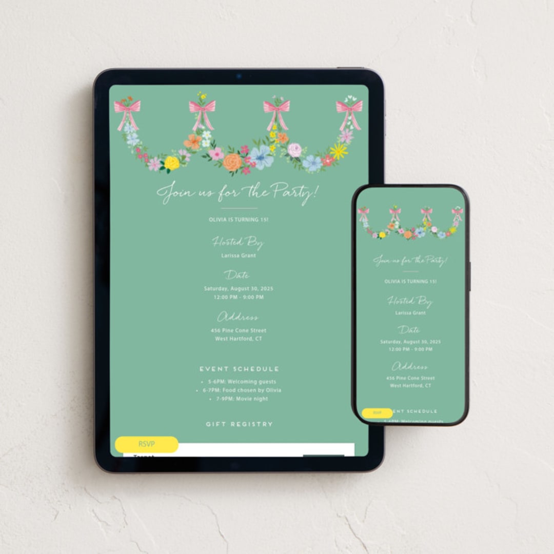 "Flower Braid" - Online Birthday Invitations in Meadow by Petra Kern - Mobile + desktop layout