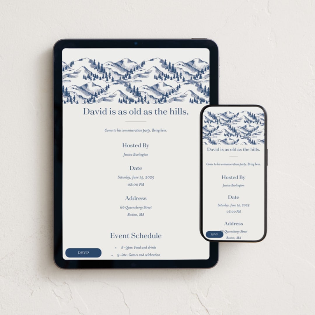 "Hills and Glens" - Online Birthday Invitations in Ocean by Anna Black - Mobile + desktop layout