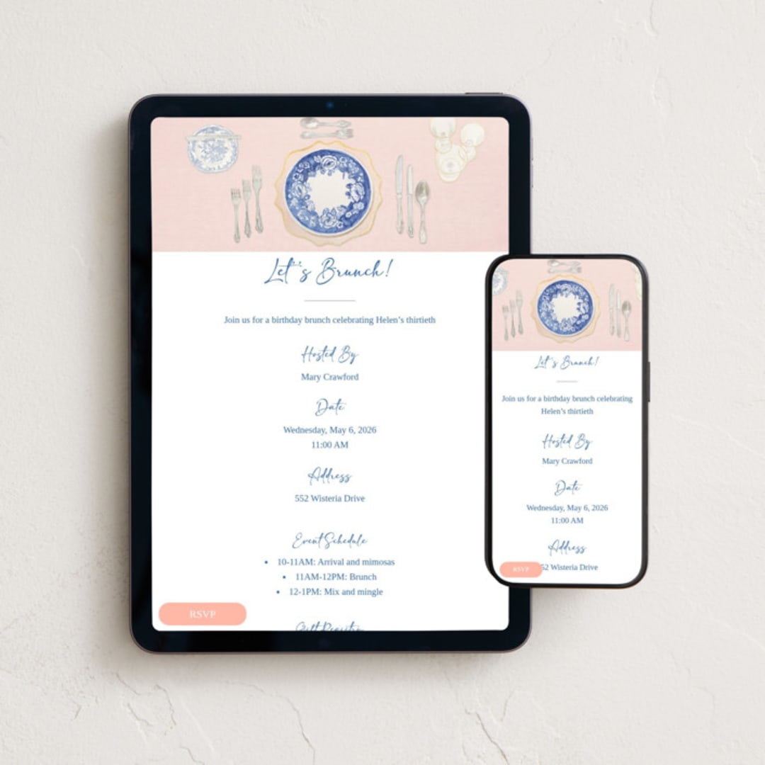 "grandmillenial brunch" - Online Birthday Invitations in Petal by Elizabeth Bishop - Mobile + desktop layout