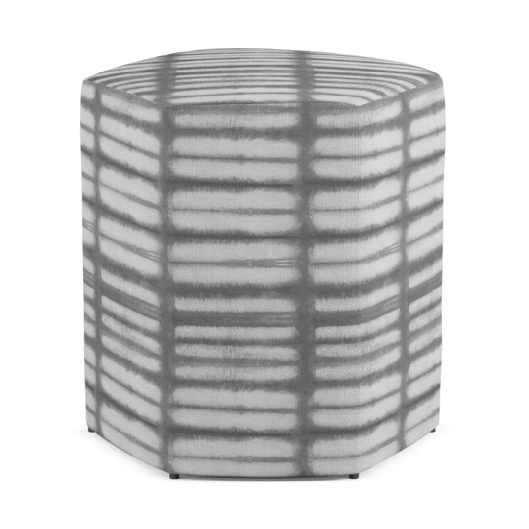 "Shibori lines" - Occasional Ottoman in Stone Grey by Creo Study