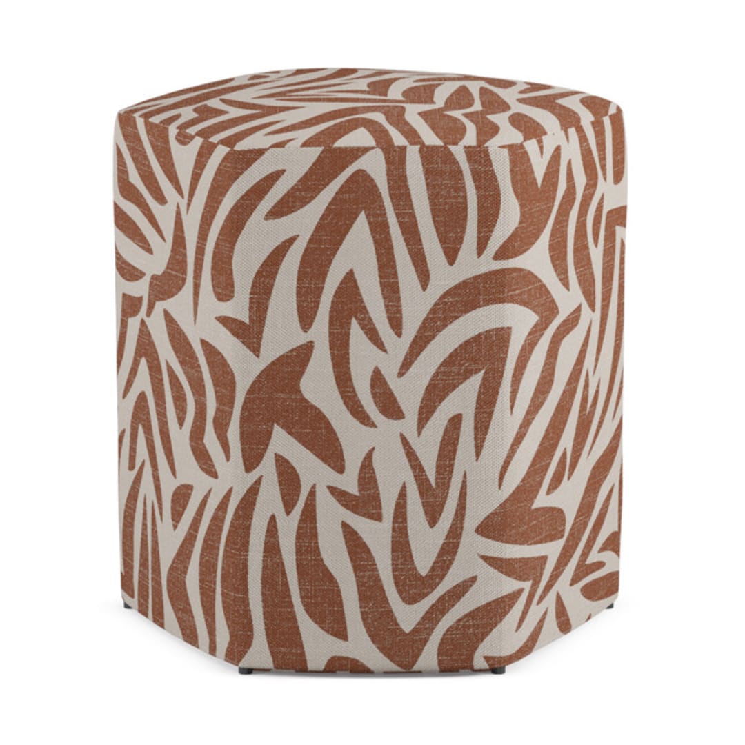 "Abstract Leaves" - Occasional Ottoman in Rust by Magdalena Kucova
