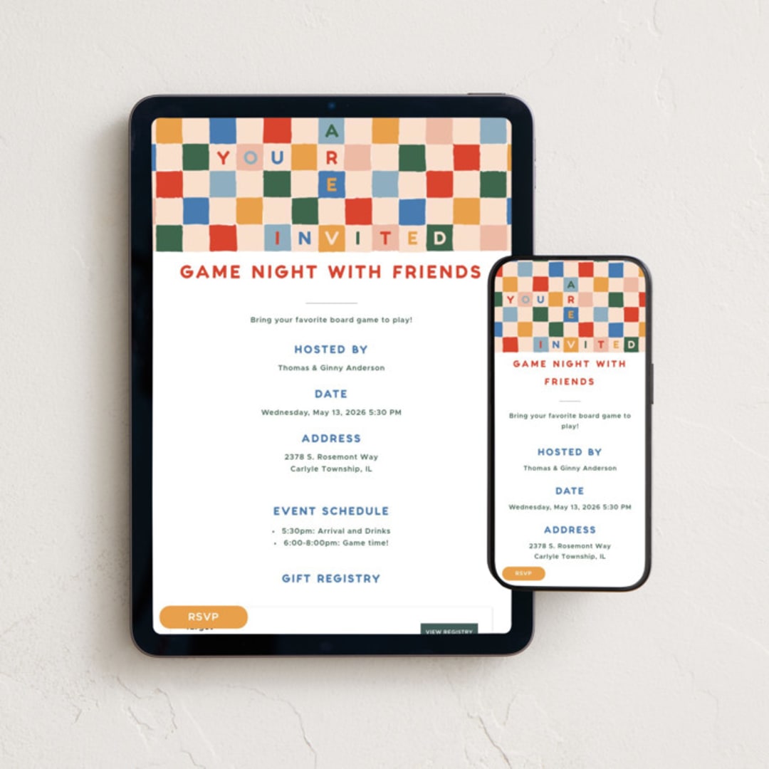 "Checkerboard" - Online Dinner and Cocktail Party Invitations in Beachside by 2birdstone - Mobile + desktop layout