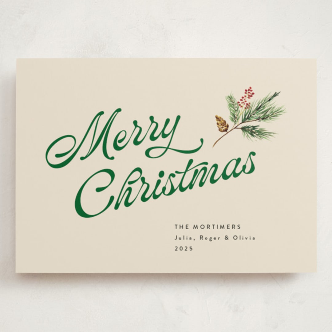 "Vanilla Pine" - Holiday Cards in Vanilla by Erika Firm - Front