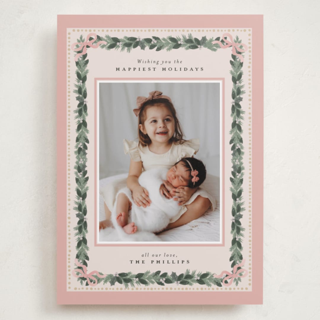 "Sugarpine" - Holiday Cards in Blush by Itsy Belle Studio - Front