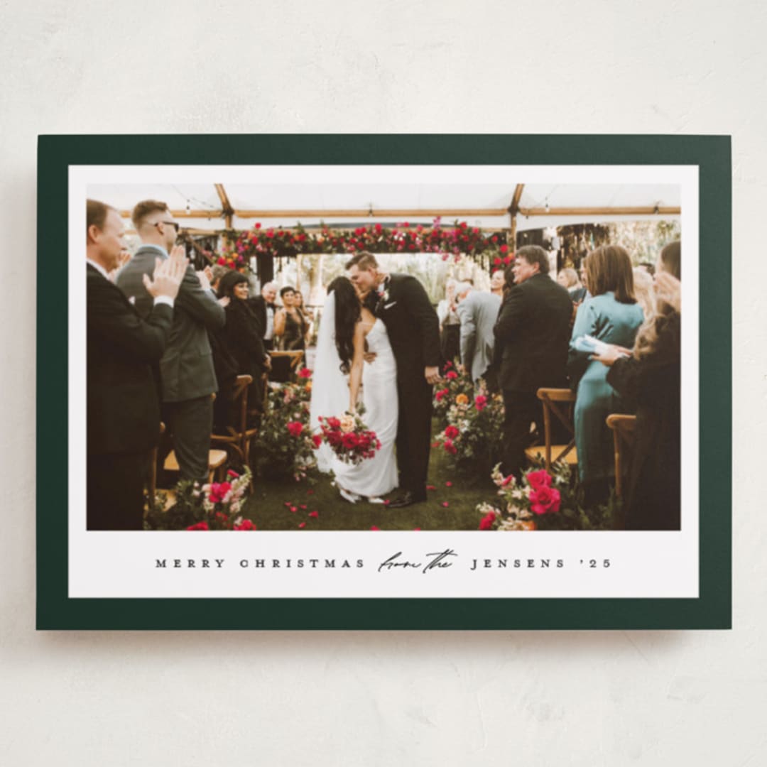 "Colored Edge" - Holiday Cards in Hunter by Jennifer Postorino - Front