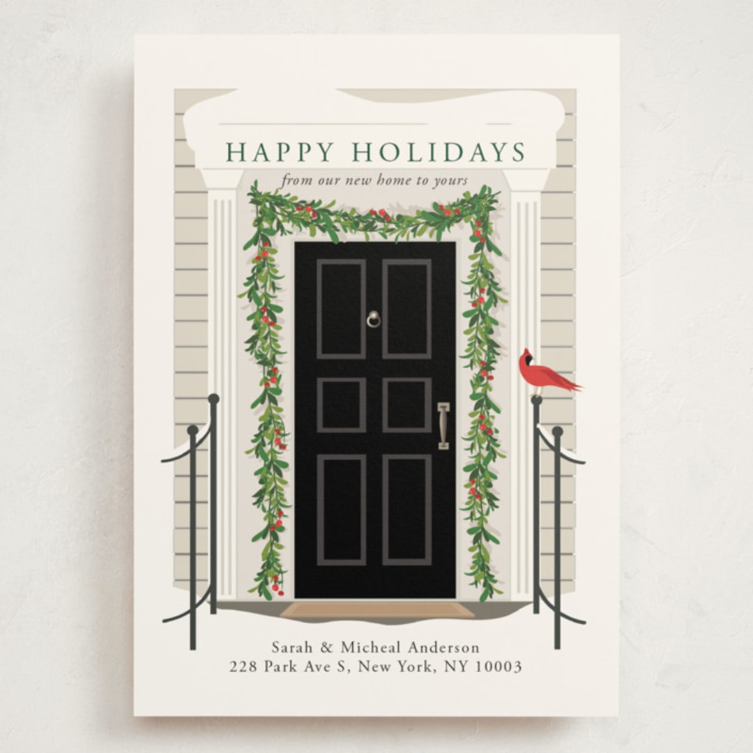 "From our home to yours" - Holiday Cards in Midnight by Susan Moyal - Front