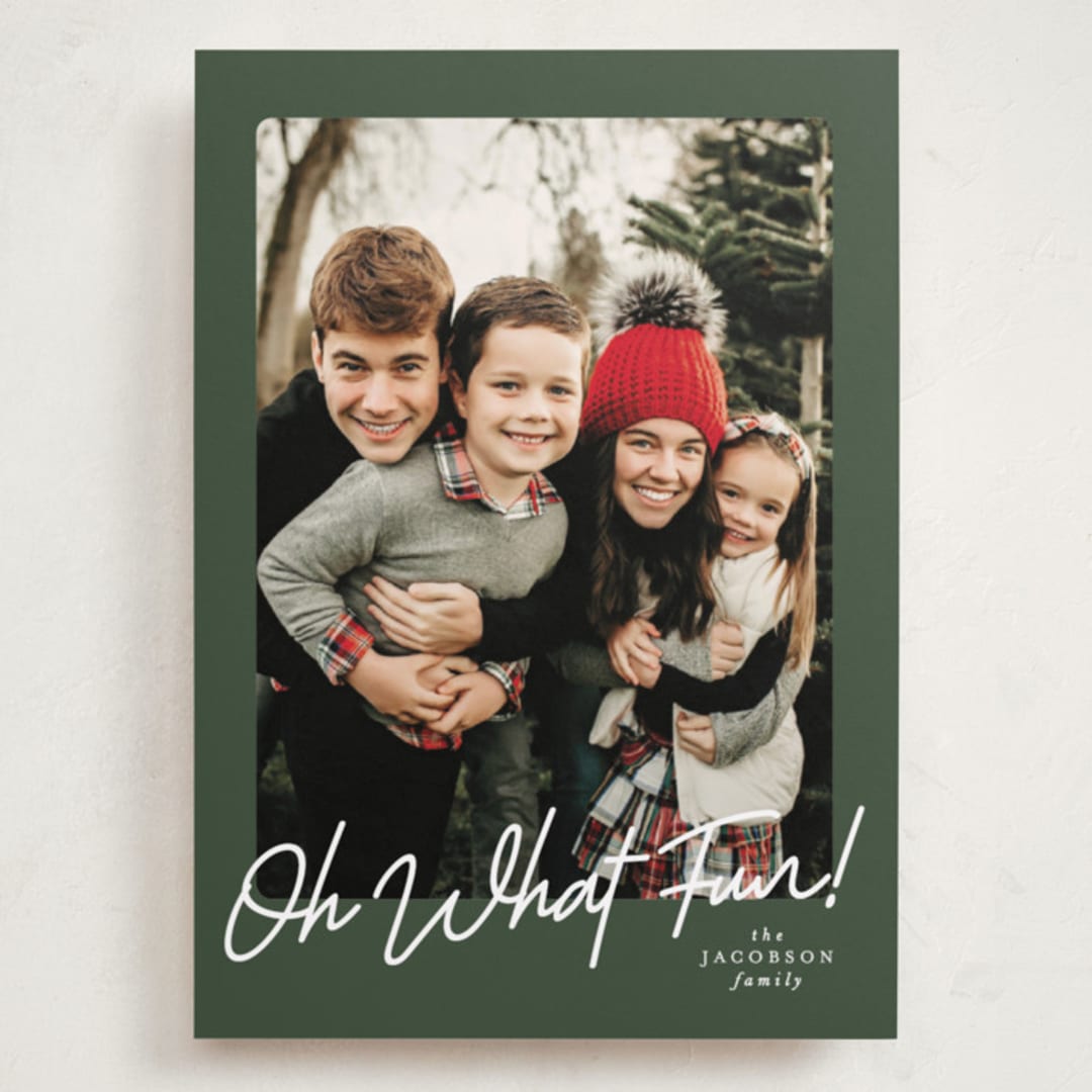 "Oh what fun script" - Holiday Cards in Forest by Karidy Walker - Front