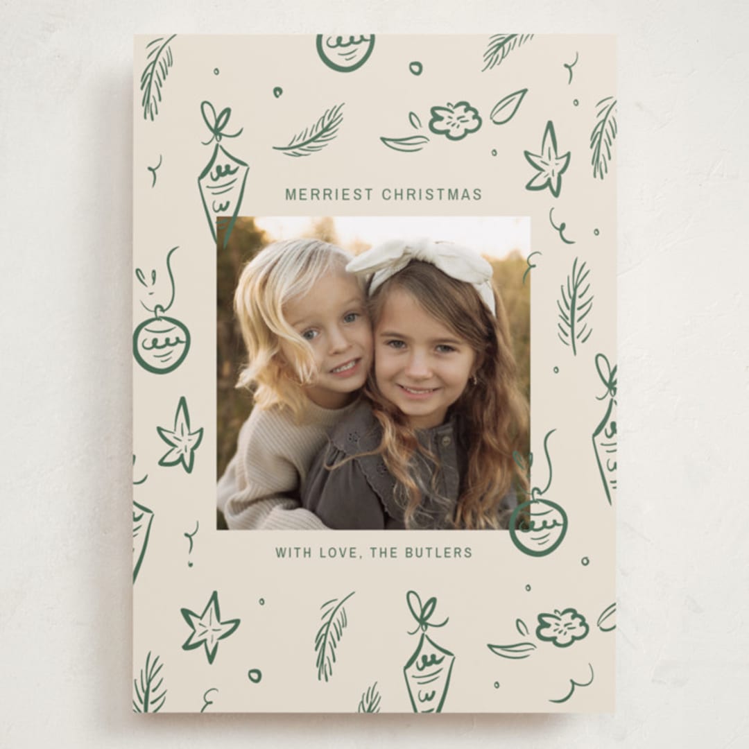 "Happy Little Holidays" - Holiday Cards in Pine by Ani Somi - Front