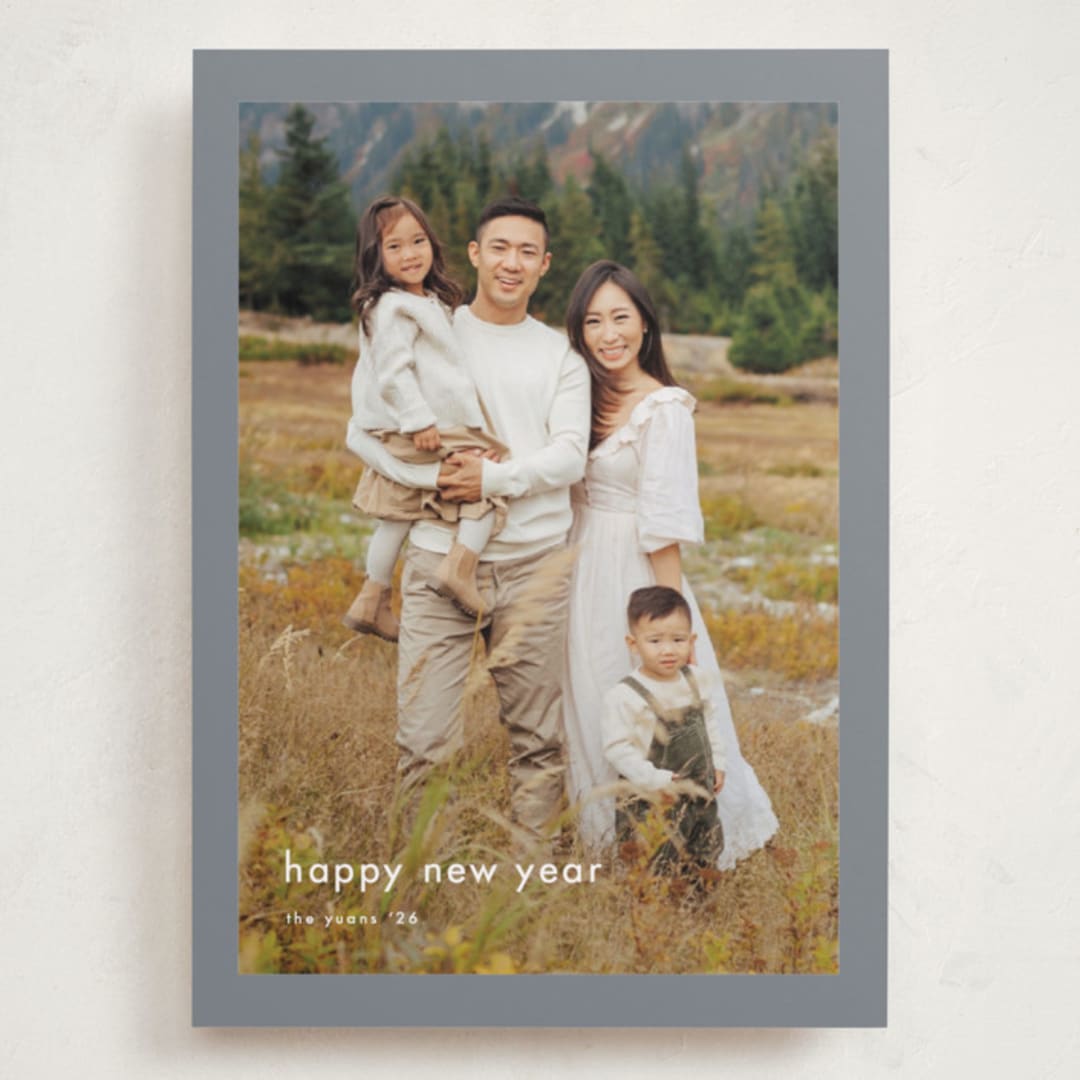 "Minimalist Border" - Holiday Cards in Slate by Stacey Meacham - Front
