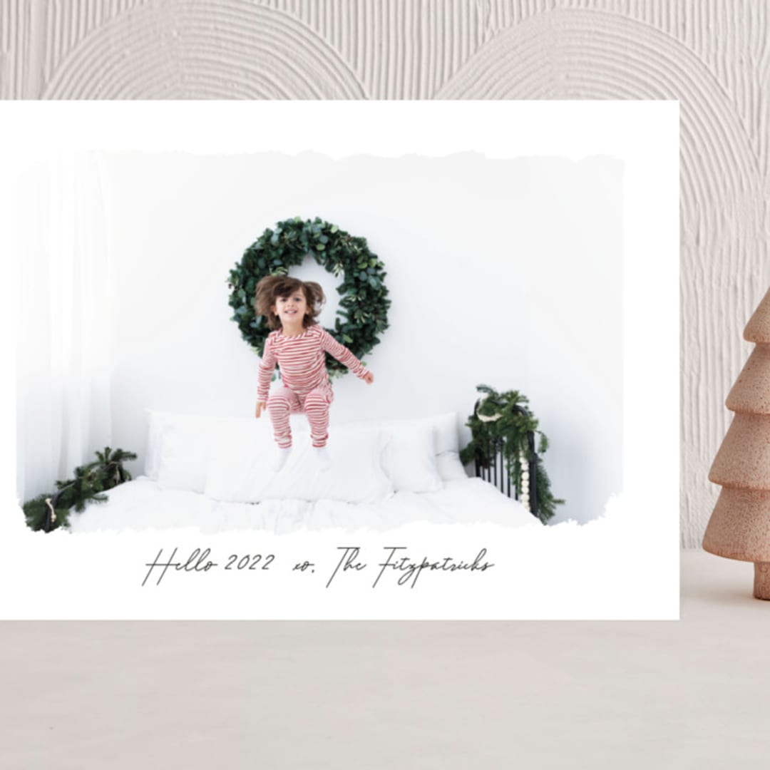 "Great Tidings of Joy" - Holiday Cards in Pitch by That Girl Press - Front