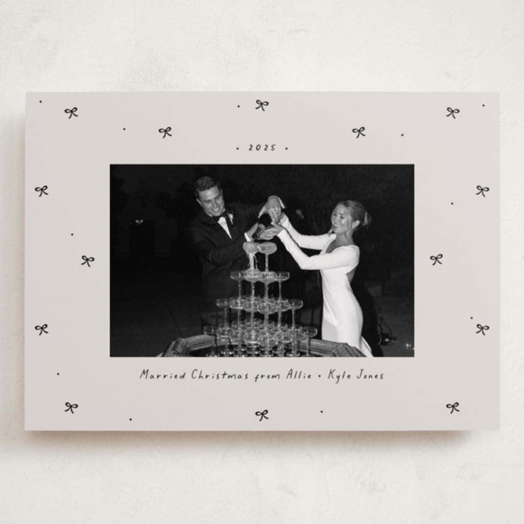 "Little bows" - Holiday Cards in Vanilla by Lea Delaveris - Front