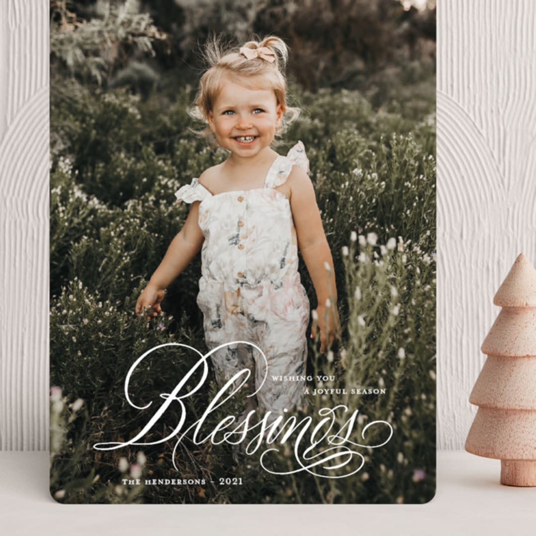 "b l e s s i n g s" - Holiday Cards in Snow by Aspacia Kusulas - Front