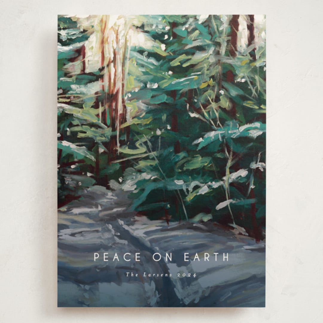 "Peaceful Forest" - Holiday Cards in Wintermint by Holly Whitcomb - Front