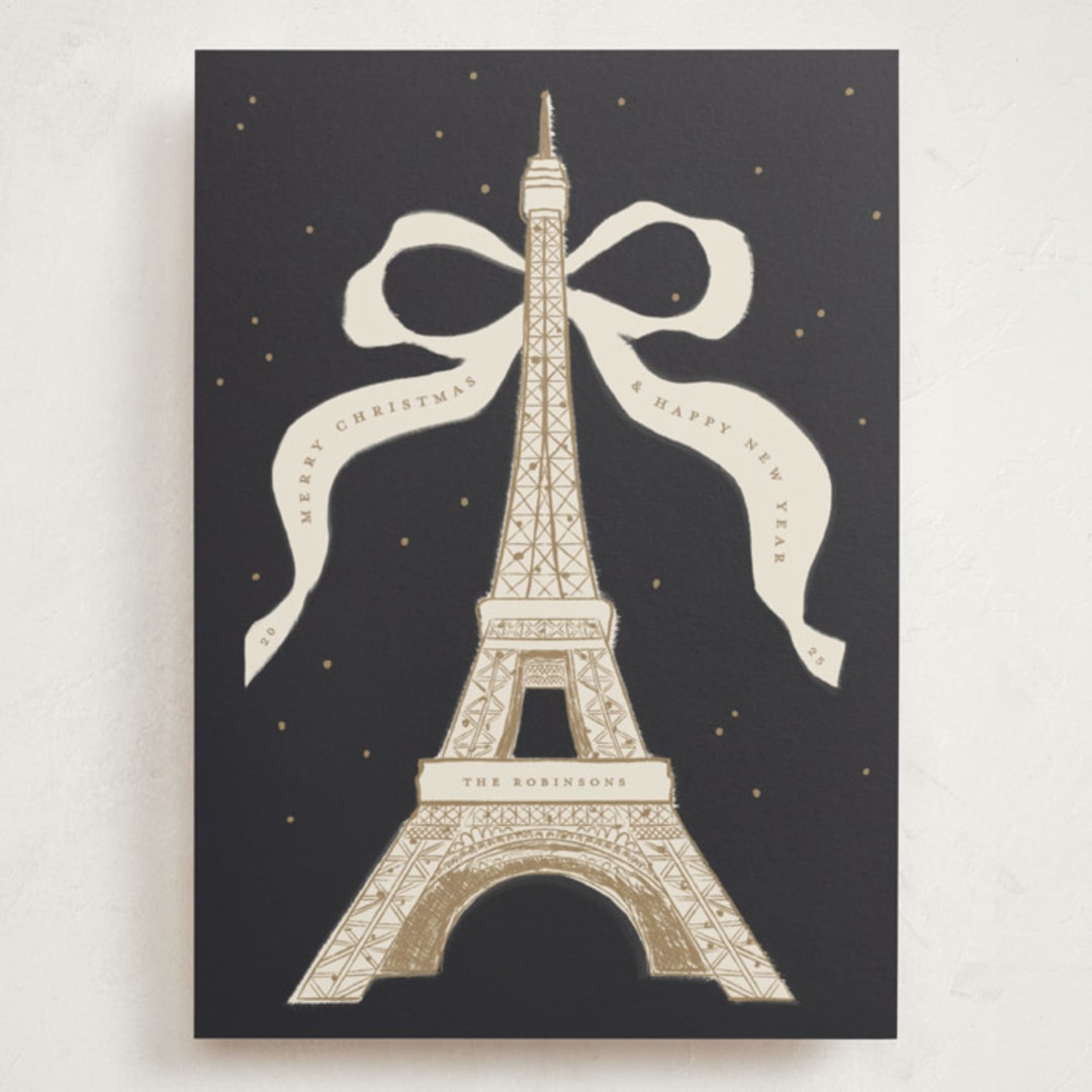 "Eiffel" - Holiday Cards in Champagne by Gwen Bedat - Front