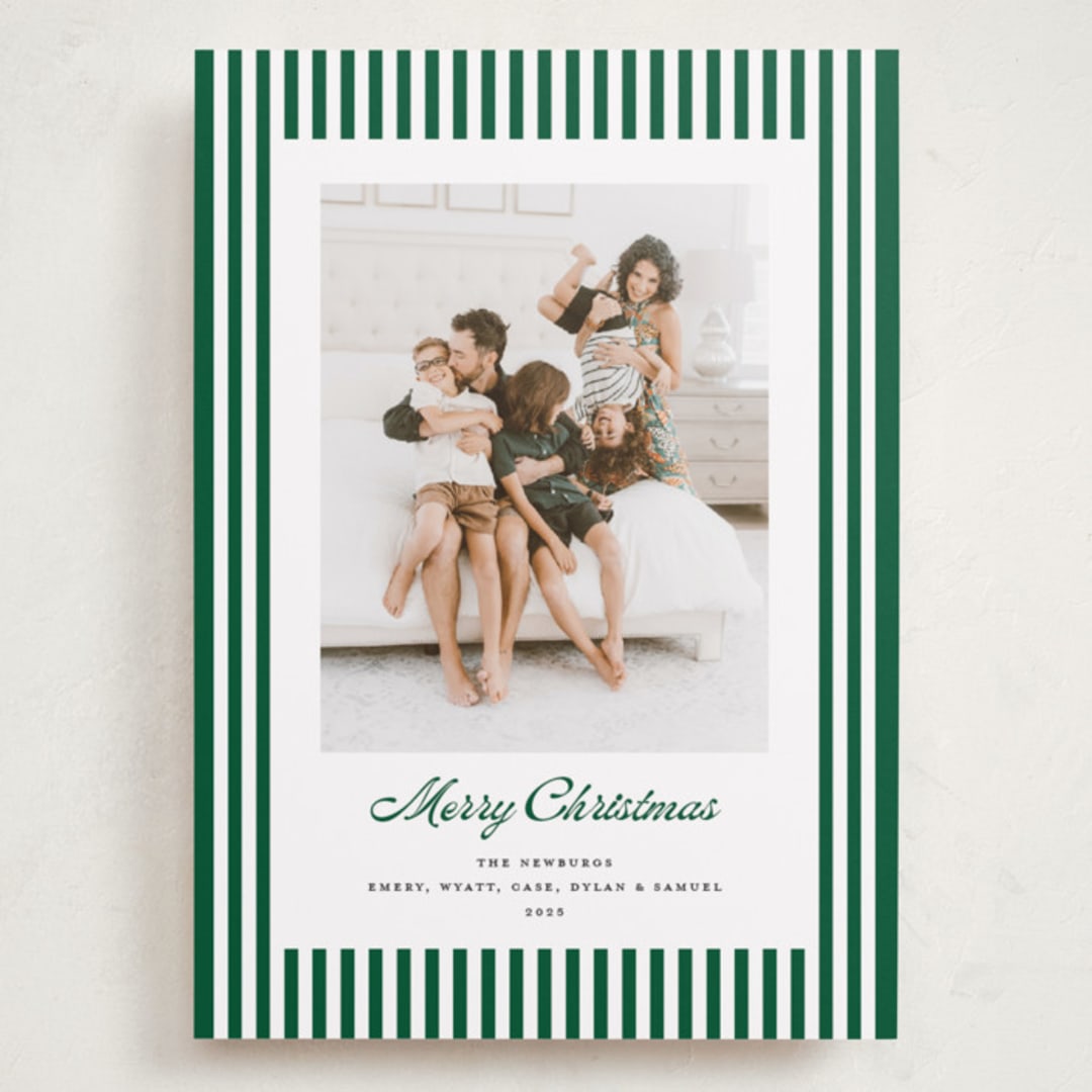 "Mini Cabana Stripes" - Holiday Cards in Pine by Erika Firm - Front