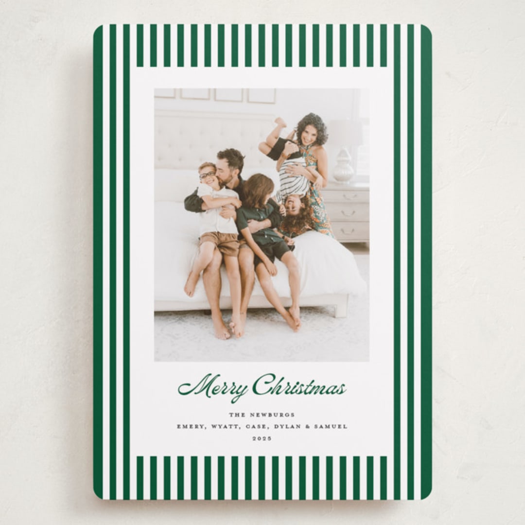 "Mini Cabana Stripes" - Holiday Cards in Pine by Erika Firm - Front