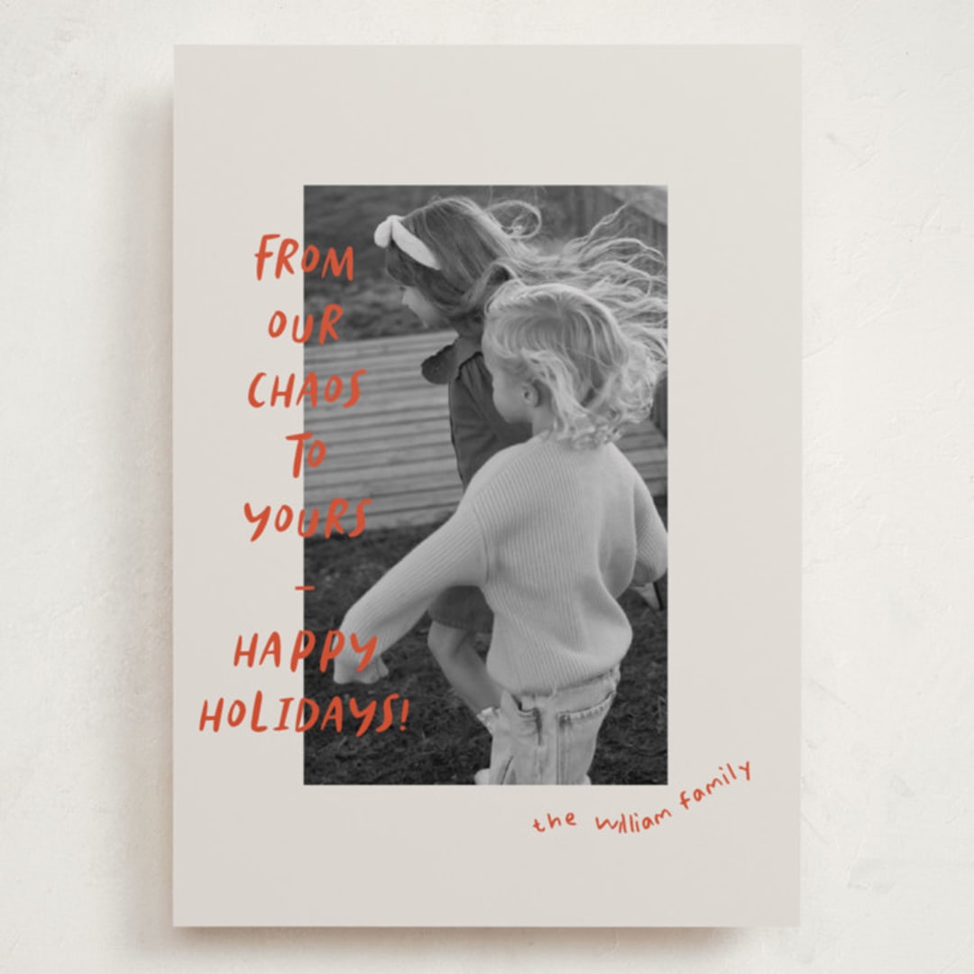 "Happy Chaos" - Holiday Cards in Crimson by Vera Lim - Front