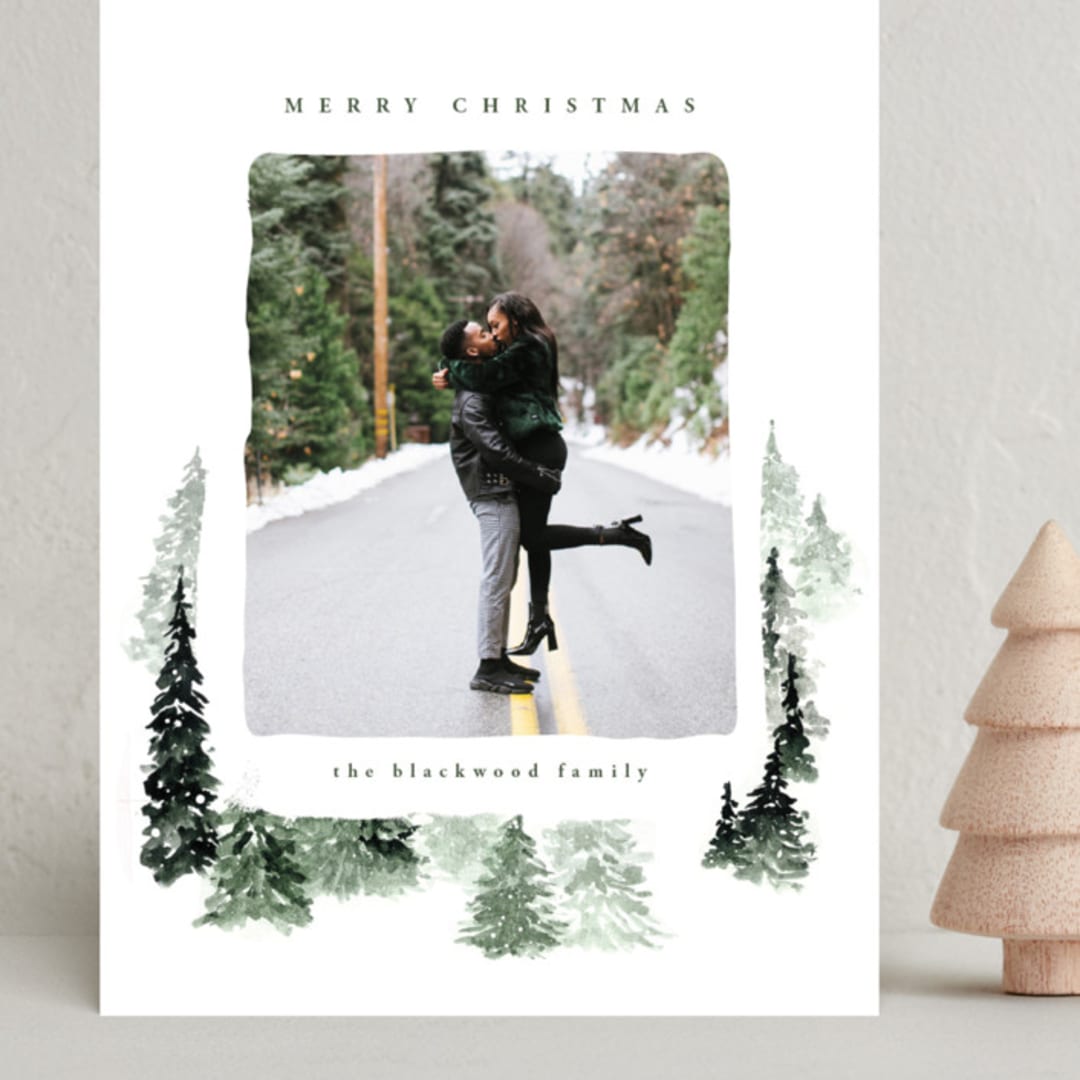 "fall of snow" - Holiday Cards in Evergreen by Anastasia Makarova - Front