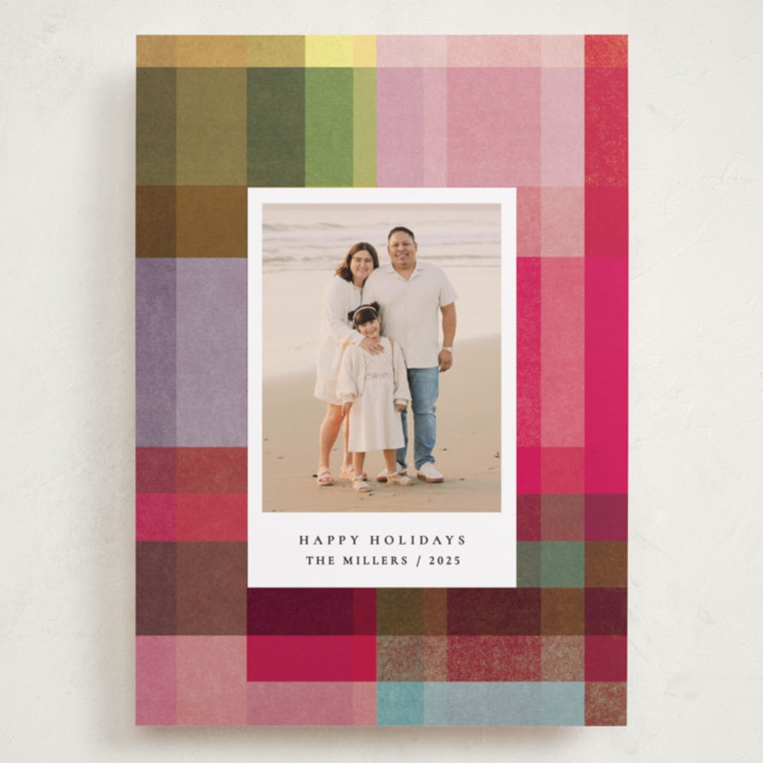 "joyful check" - Holiday Cards in Candy by Sumak Studio - Front