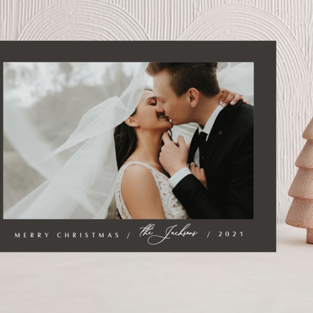 "Merry & Minimalist" - Holiday Cards in Charcoal by Nicole Walsh - Front