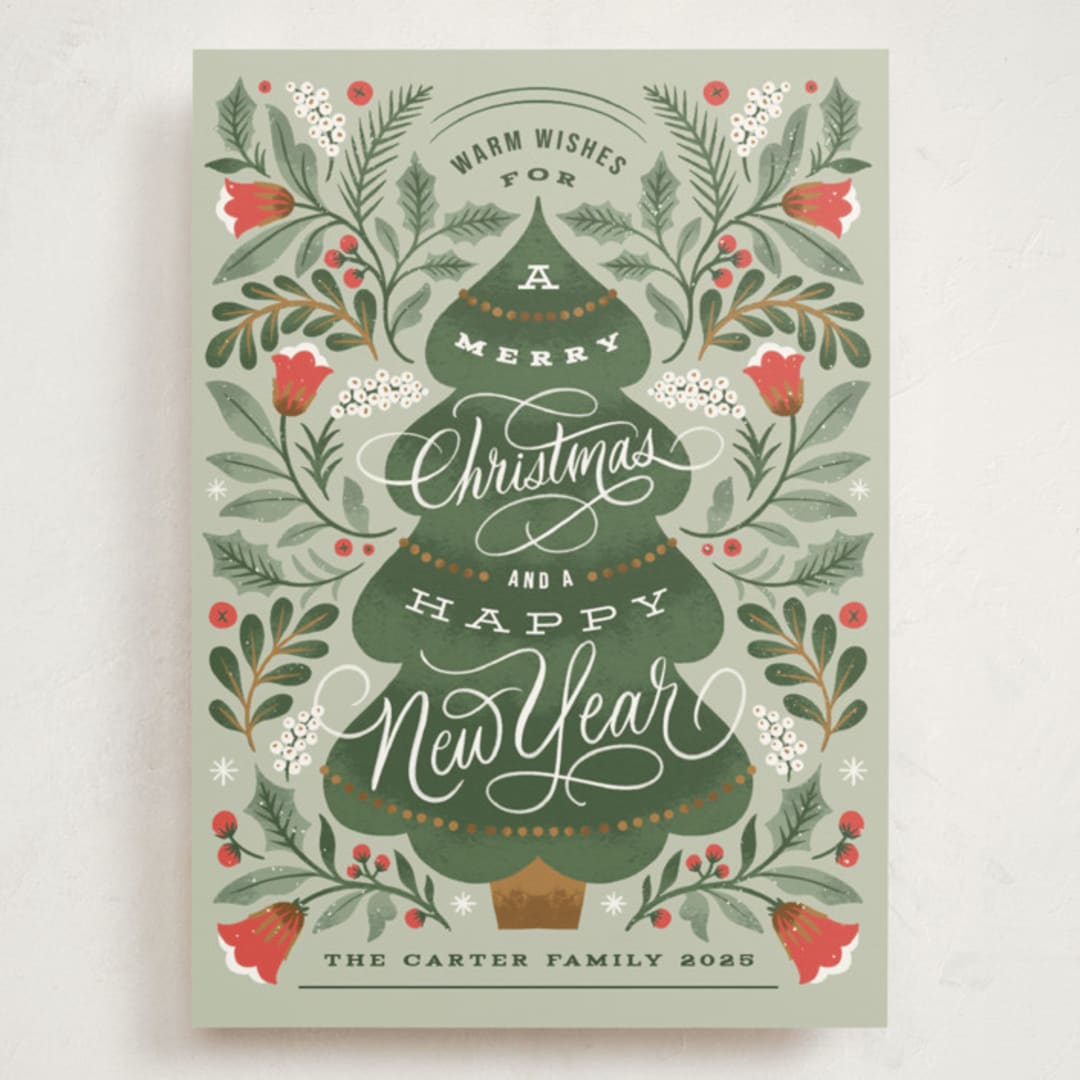 "Ornate Tree" - Holiday Cards in Leaf by Kristen Smith - Front