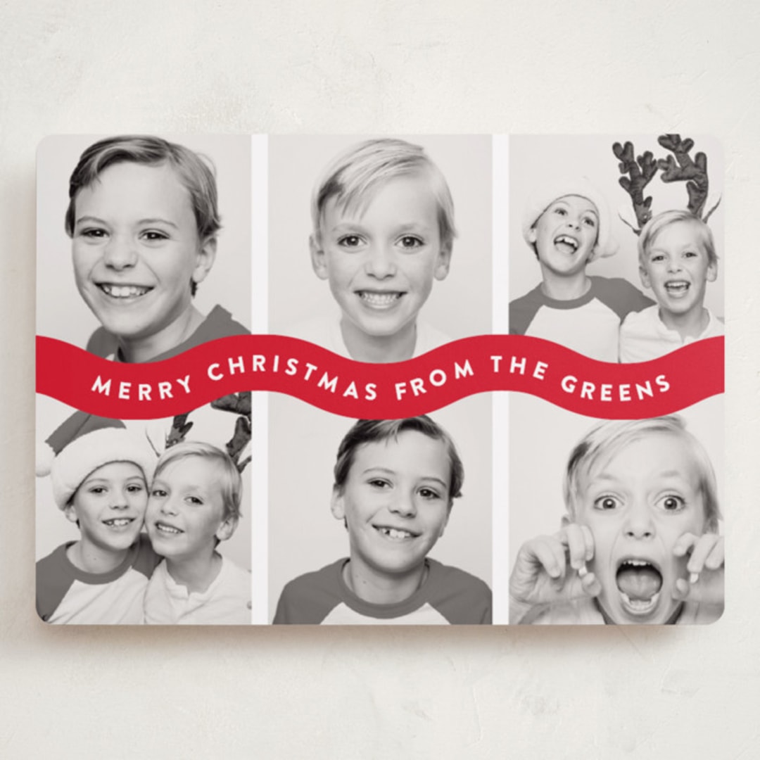 "Bouncy" - Holiday Cards in Santa Suit by Up Up Creative - Front