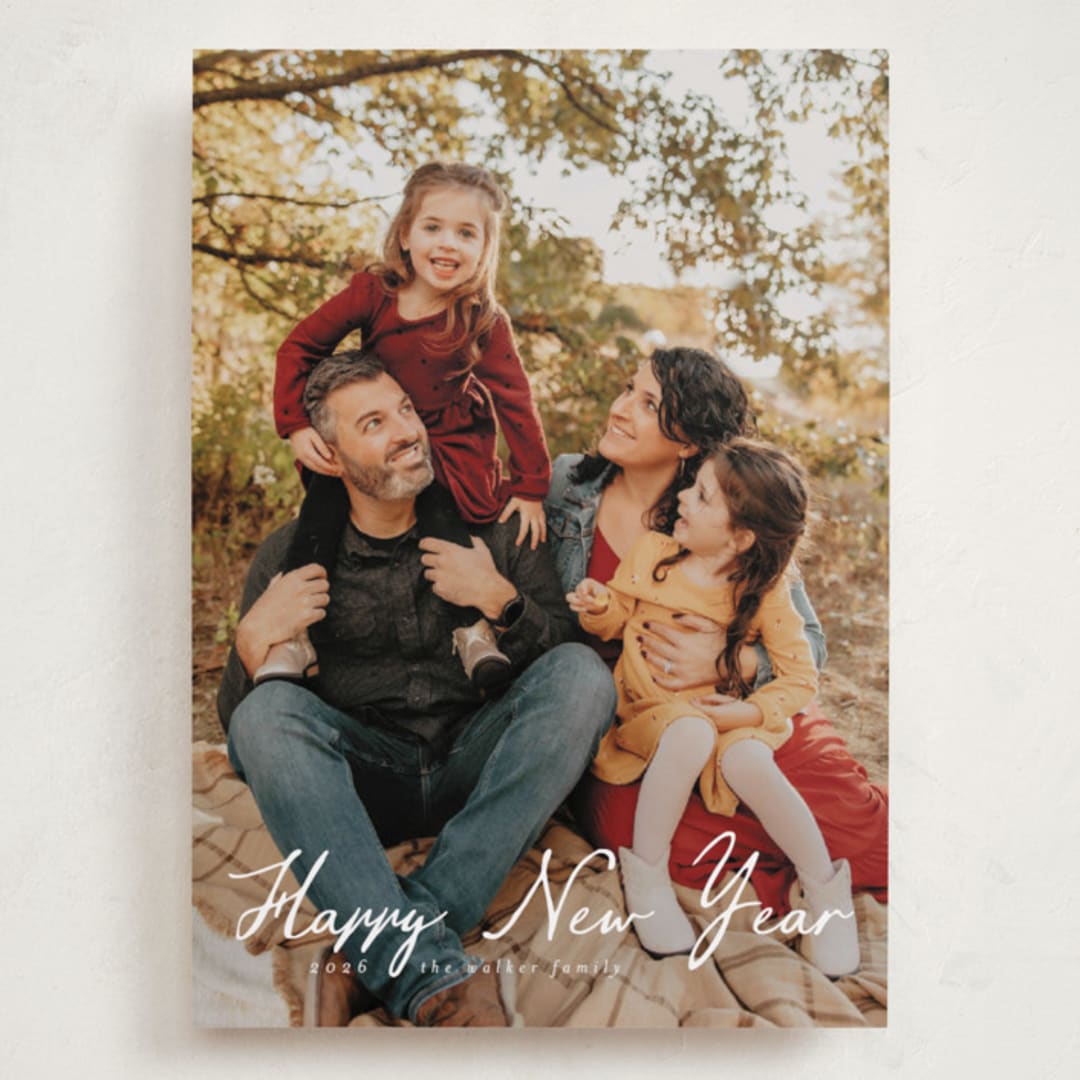 "Winter Greetings" - Holiday Cards in Snow by Ashley Iwafuchi - Front