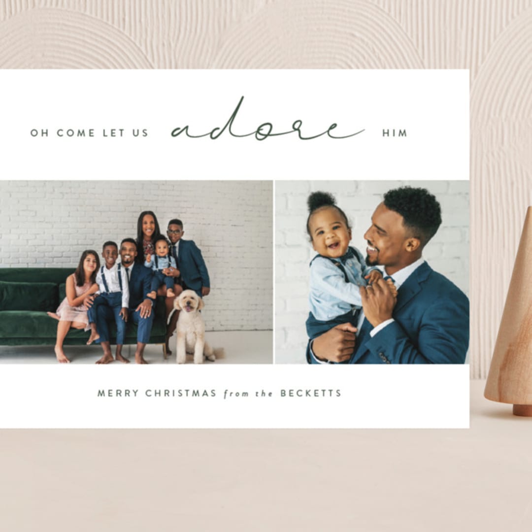 "Adored" - Holiday Cards in Hunter by Kasia Labocki - Front