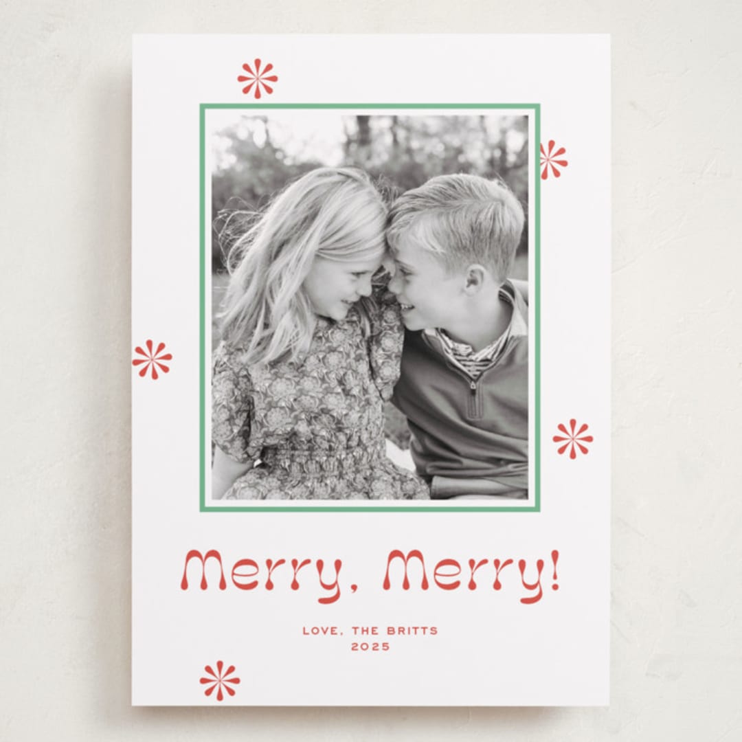 "Peppermint" - Holiday Cards in Candy Cane by Megan Davis - Front