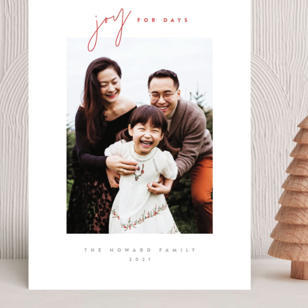 "joy for days" - Holiday Cards in Berry by JoAnn Jinks - Front