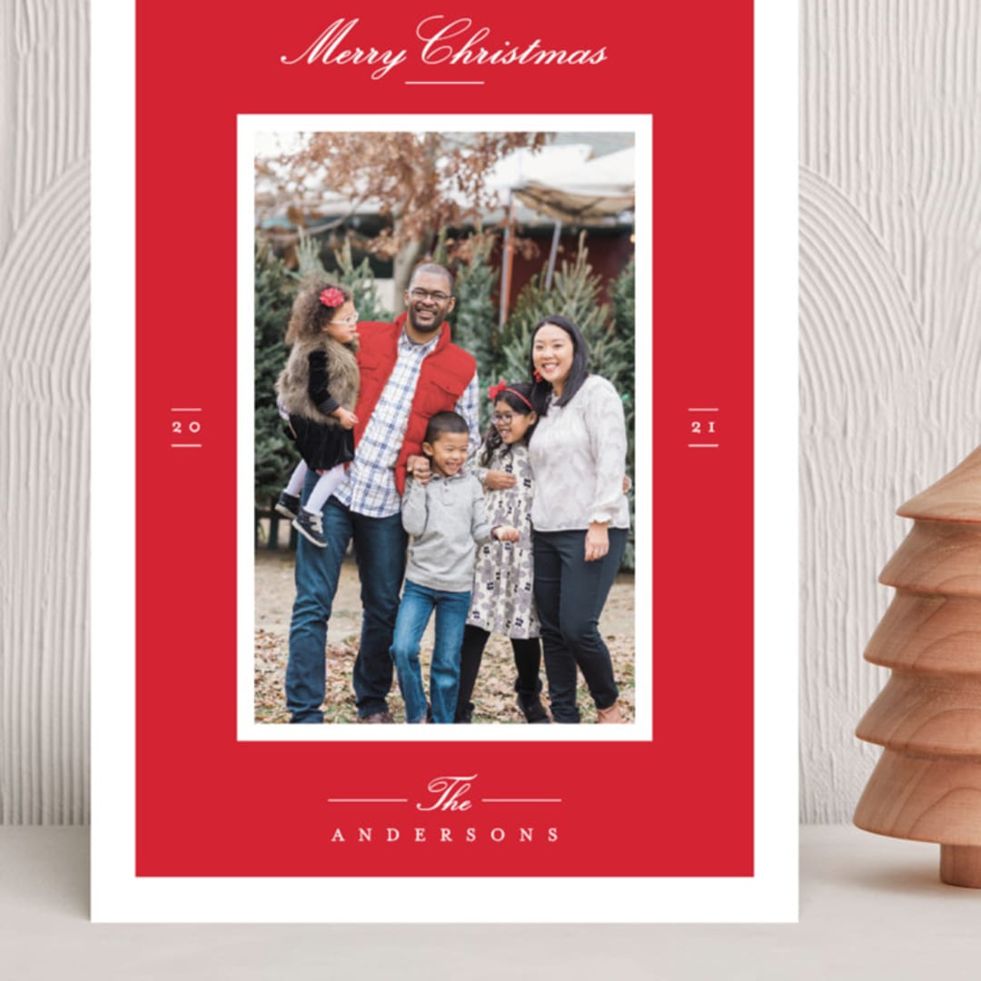 "Effortless Charm" - Holiday Cards in Raspberry by Tatiana Nogueiras - Front