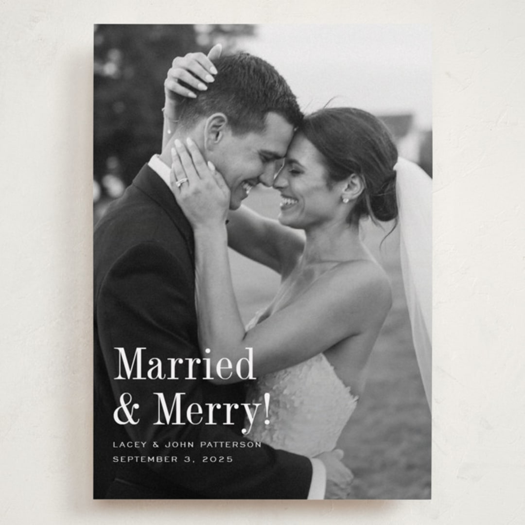 "Eternally Merry" - Holiday Cards in Snow by Megan Davis - Front